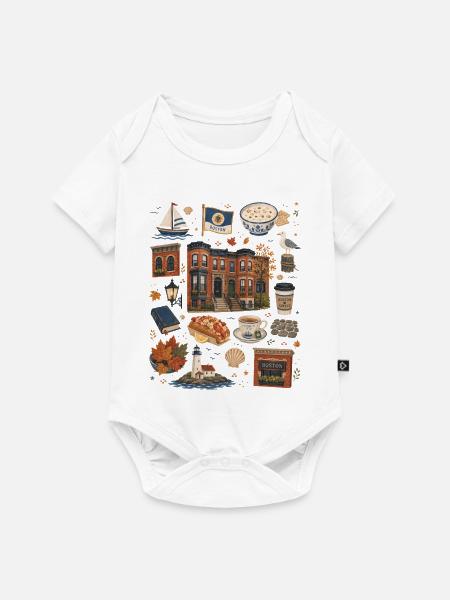Boston | Küste & Geschichte - Baby Premium Kurzarmbody - Weiß