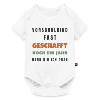 Vorschulkind fast geschafft noch ein Jahr 2026 - Baby Premium Kurzarmbody - Weiß - Vorne