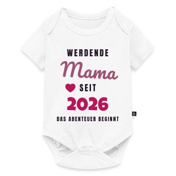 Werdende Mama 2026 - Schwanger Geschenk Baby - Baby Premium Kurzarmbody - Weiß - Vorne