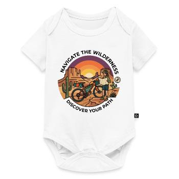 Navigieren Sie durch das Wilderness Bikepacking Karten-Shirt - Baby Premium Kurzarmbody - Weiß - Vorne