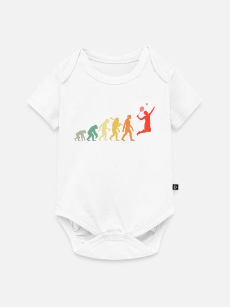 Badminton Evolution Badmintonspieler Smash Retro - Baby Premium Kurzarmbody - Weiß