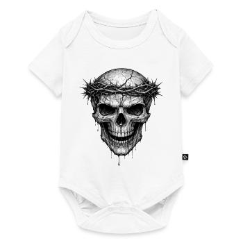 Thorn Crown Skull Gothic Horror-Grafik - Baby Premium Kurzarmbody - Weiß - Vorne
