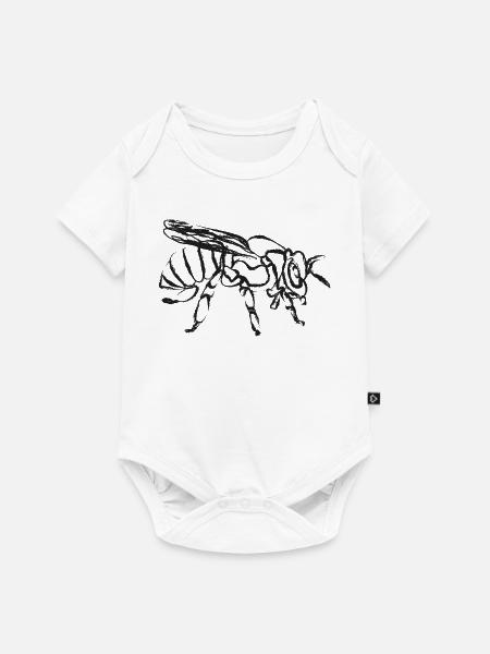 Black Bee – Instecte Illustration - Baby Premium Kurzarmbody - Weiß