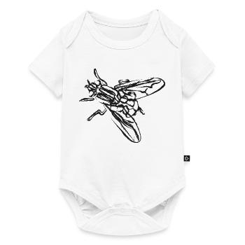 Schwarze Fliege – Insektenillustration - Baby Premium Kurzarmbody - Weiß - Vorne