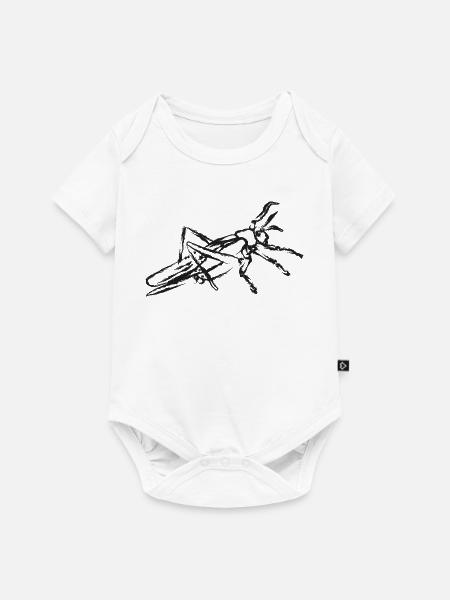 Schwarze Heuschrecke – Intecte Illustration - Baby Premium Kurzarmbody - Weiß
