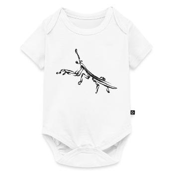 Schwarze Heuschrecke – Insektenillustration - Baby Premium Kurzarmbody - Weiß - Vorne