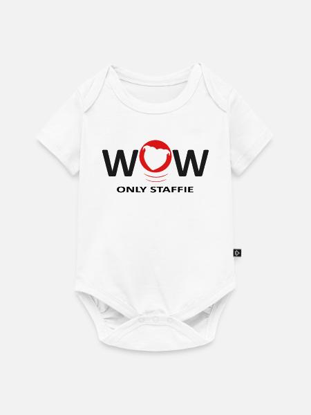 Staffies wow - 040 - Baby Premium Kurzarmbody - Weiß
