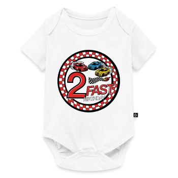 2 Fast Geburtstag Rennwagen - Baby Premium Kurzarmbody - Weiß - Vorne