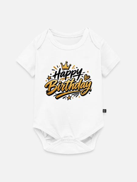 Happy Birthday - Baby Premium Kurzarmbody - Weiß