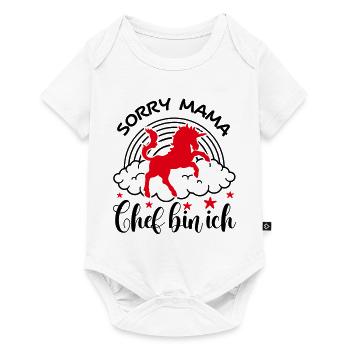 Sorry Mama Chef bin ich Einhorn Babysprüche - Baby Premium Kurzarmbody - Weiß - Vorne