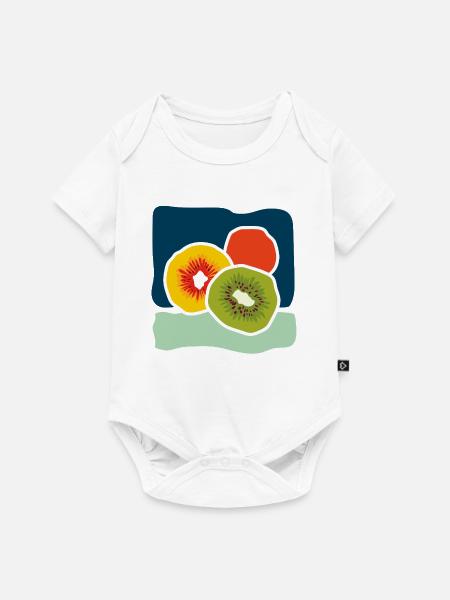 Bunte Kiwis – Fruchtige Pop-Illustration - Baby Premium Kurzarmbody - Weiß