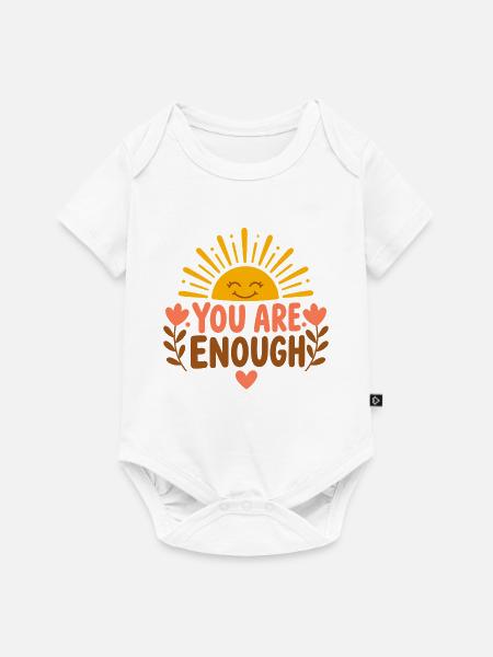 You Are Enough – Selbstwert Affirmation Sonne - Baby Premium Kurzarmbody - Weiß