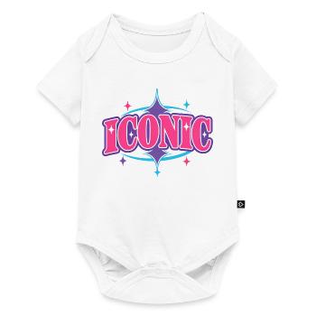 Iconic – Chunky Y2K Retro Serif Statement Vektor - Baby Premium Kurzarmbody - Weiß - Vorne
