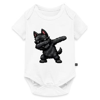 Dabbing Scottish Terrier im Comic Stil - Baby Premium Kurzarmbody - Weiß - Vorne