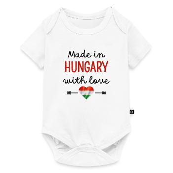 Made in Hungary with Love – Babykleidung - Baby Premium Kurzarmbody - Weiß - Vorne