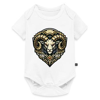 Goldram-Ornament Ramkopf Design - Baby Premium Kurzarmbody - Weiß - Vorne