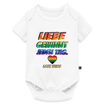 Liebe gewinnt jeden Tag - Baby Premium Kurzarmbody - Weiß - Vorne