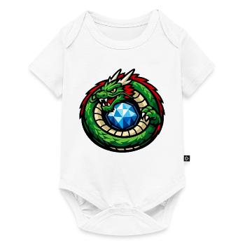 Grüner Drache mit Diamant - Baby Premium Kurzarmbody - Weiß - Vorne