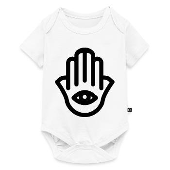 Hand von Fatma Hamsa - Baby Premium Kurzarmbody - Weiß - Vorne