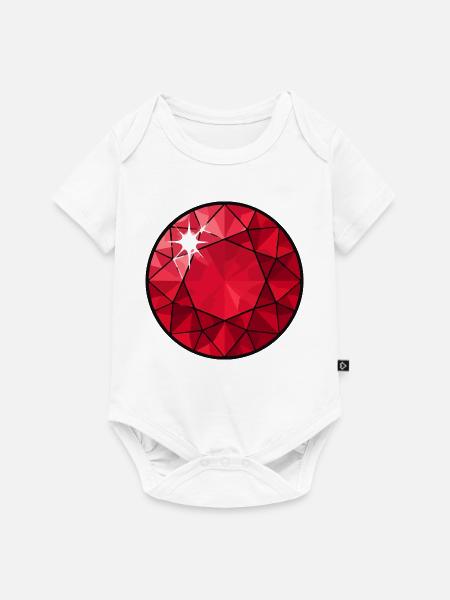 Facettierter Rubin Kreis - Baby Premium Kurzarmbody - Weiß