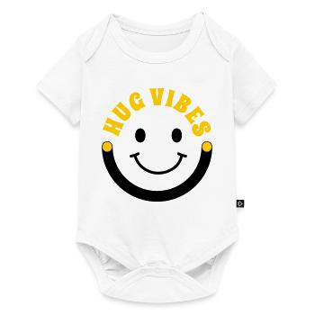 Minimalistische Umarmungsstimmung – Typografie mit Lächelkurve - Baby Premium Kurzarmbody - Weiß - Vorne