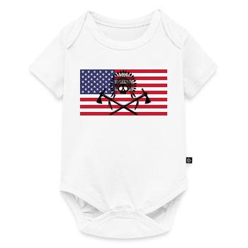 Indianerschädel und amerikanische Flagge - Baby Premium Kurzarmbody - Weiß - Vorne