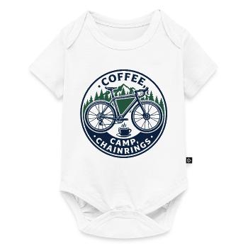 Coffee Camp Kettenblätter Vintage Bike Emblem - Baby Premium Kurzarmbody - Weiß - Vorne