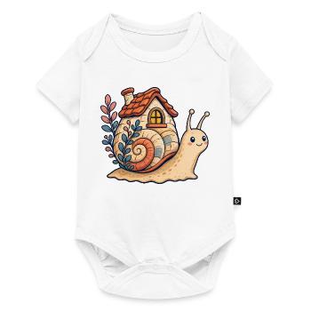 Schneckenhaus Illustration - Baby Premium Kurzarmbody - Weiß - Vorne