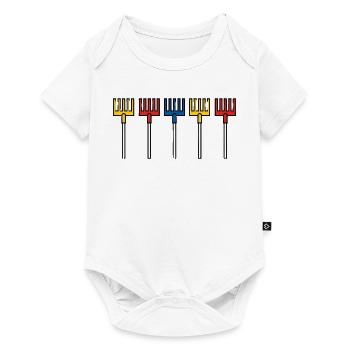 Rechenzentrum Design Gartengeräte Rechen Leiter - Baby Premium Kurzarmbody - Weiß - Vorne