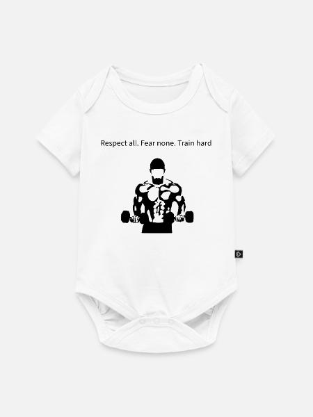 Stilisierte Bodybuilder-Silhouette - Baby Premium Kurzarmbody - Weiß