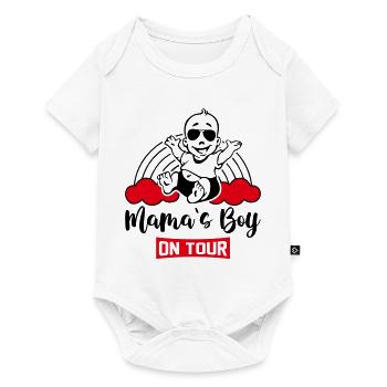 Mamas Boy On Tour Unterwegs Babysprüche Regenbogen - Baby Premium Kurzarmbody - Weiß - Vorne