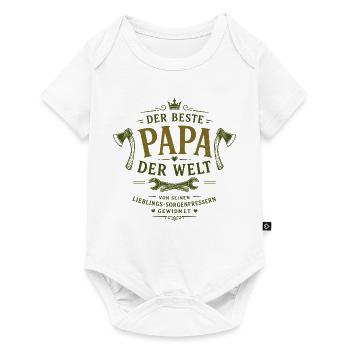 Der beste Papa der Welt – Sorgenfressern - Baby Premium Kurzarmbody - Weiß - Vorne