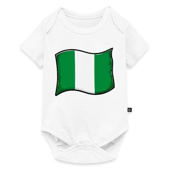 Nigeria Flag Graphic Druck - Baby Premium Kurzarmbody - Weiß - Vorne