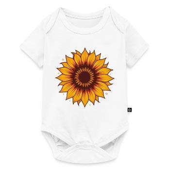 Sonnenblumen Feuerfarben Muster - Baby Premium Kurzarmbody - Weiß - Vorne