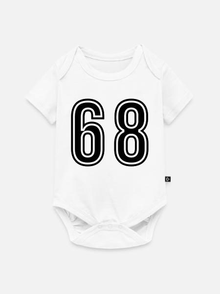 68 Zahl symbol - Baby Premium Kurzarmbody - Weiß
