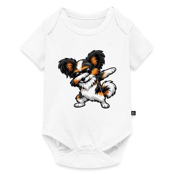 Dabbing Papillon im Comic Stil - Baby Premium Kurzarmbody - Weiß - Vorne
