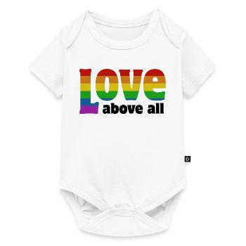 Liebe über alles | in Pride-Farben - Baby Premium Kurzarmbody - Weiß - Vorne