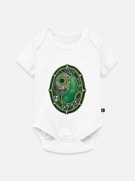 Botanische Pflanzenzell-Buntglas-Illustration - Baby Premium Kurzarmbody - Weiß
