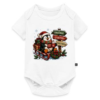 christmas penguin - Baby Premium Kurzarmbody - Weiß - Vorne
