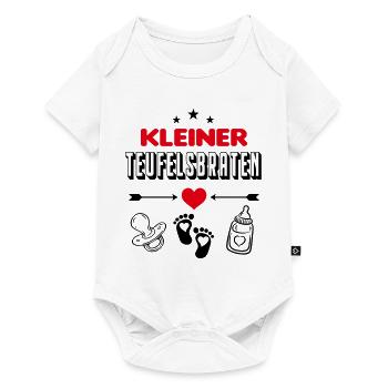 Kleiner Teufelsbraten Herz Füße Babysprüche Lustig - Baby Premium Kurzarmbody - Weiß - Vorne