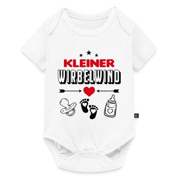 Kleiner Wirbelwind Herz Füße Babysprüche Lustig - Baby Premium Kurzarmbody - Weiß - Vorne