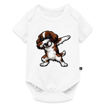Dabbing English Springer Spaniel - Baby Premium short-sleeve bodysuit - white - Front