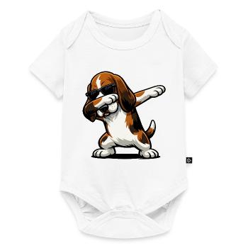 Dabbing Basset Hound in Comic Style - Baby Premium short-sleeve bodysuit - white - Front