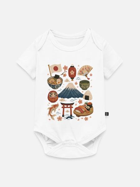 Japan | Fuji, Sakura & Genuss - Baby Premium Kurzarmbody - Weiß