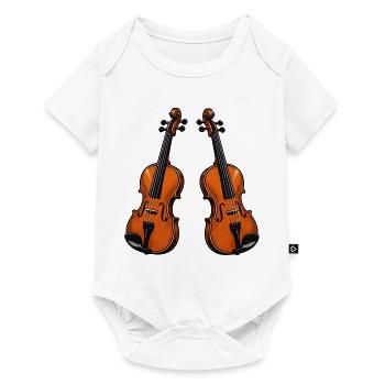 Violine Geige - Baby Premium Kurzarmbody - Weiß - Vorne