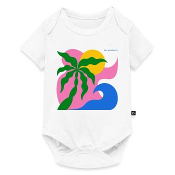 Abstrakte Palme & Sonne: Sommer Design - Baby Premium Kurzarmbody - Weiß - Vorne