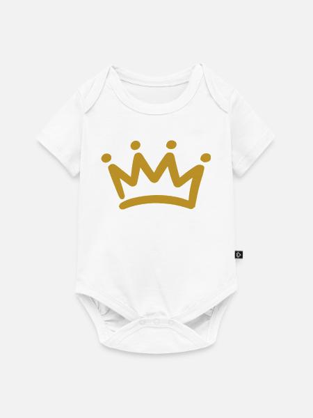 Goldene Krone - Baby Premium Kurzarmbody - Weiß