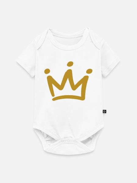 Goldene Kronen-Emblem - Baby Premium Kurzarmbody - Weiß