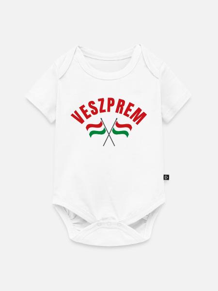 Veszprem Ungarische Flaggen - Baby Premium Kurzarmbody - Weiß