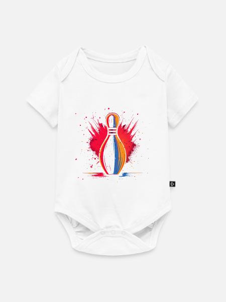 Bowling Retrowave - Baby Premium Kurzarmbody - Weiß